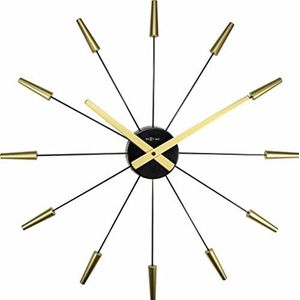 NeXtime 2610GO Plug Inn horloge, roestvrij staal, goudkleurig, 58,0 x 58,0 x 4,5 cm