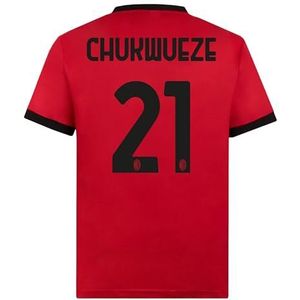 AC Milan Home Replica Stadio, seizoen 2023/24, personaliseerbaar, Chukwueze #21, uniseks T-shirt