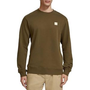 Scotch & Soda Essential Logo Badge Sweatshirt voor heren, Algae 6895, S, Algae 6895