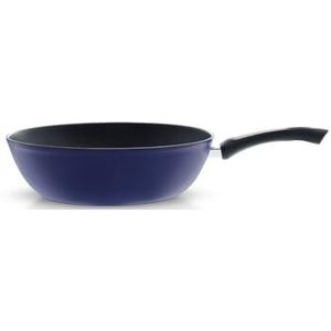 Fissler Color Edition/aluminium wokpan (Ø 30 cm) Asia antiaanbaklaag, serveerpan met hoge rand, gemaakt in Duitsland, blauw