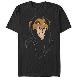 Disney The Lion King Big Face Scar Organic T-shirt, uniseks, korte mouwen, zwart, L, SCHWARZ