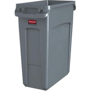 Rubbermaid Commercial Products FG354100LGRAY Afvalemmer met handgrepen, 60 l, grijs