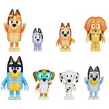 Akedo Bluey's Family and Friends figuren, 6,3 tot 7,6 cm, 8 stuks