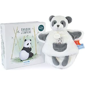 Doudou et Compagnie - knuffeldier marionet - panda - zwart en wit - 25 cm - mooie geschenkdoos - baby & ik - Unicef - DC3990