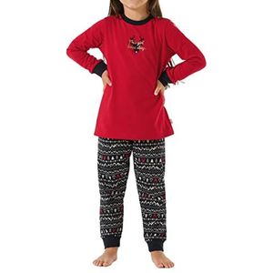 Schiesser Meisje Schlafanzug Lang Pijama Set, Rood-395