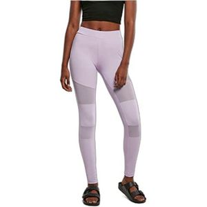 URBAN CLASSICS Tech Mesh leggings, transparante mesh-inzetstukken op de benen, elastisch en flexibel materiaal, normale taille, meerdere kleuren, maten: XS - 5XL, Lila.