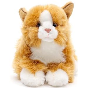 Uni-Toys - Roodbruine kat, liggend - 20 cm (lengte) - pluche kitten - pluche, knuffeldier