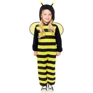 Amscan 9919061 - Unisex Bee Fleece Hooded Zip Up Onesie met Vleugels Kids Fancy Dress Kostuum Leeftijd: 3-4 jaar