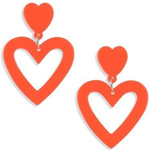 Dubbele hart acryl oorbellen voor dames, hartvormige oorbellen voor Valentijnsdag, Moederdag, verjaardag, voor vrouwen en meisjes, Acryl