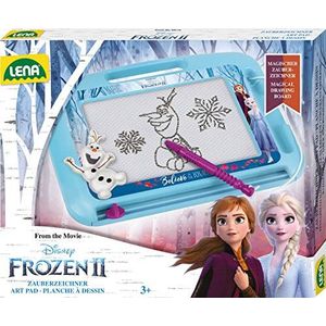 Lena 65692 Disney Frozen II magneetbord met handvat, schuif en bevestigingspen voor kinderen vanaf 3 jaar, ijsblauw, ca. 22 x 19 cm