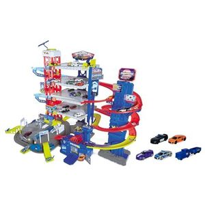 Majorette - Garage Super Chase Center - 112 x 84 x 70cm - 6 speelniveaus - 5 auto's, 1 trein inbegrepen - Gemotoriseerde lift - Geluiden en lichten - Vanaf 5 jaar - 212059984
