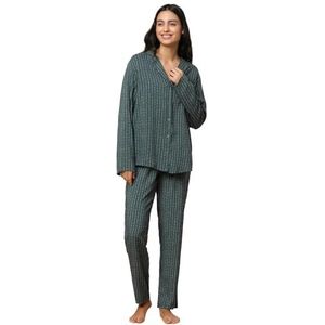 Triumph Boyfriend Fit Pw Pyjama-set voor dames (1 stuk), Groen - Donkere combinatie