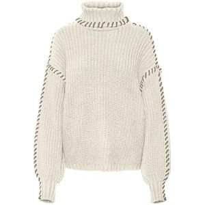 VERO MODA Vmnewcream Ls Boo Coltrui Gebreide damestrui (1 stuk), Berken/detail: w. Silver Mink