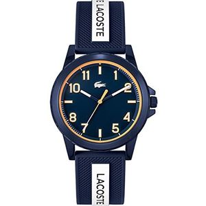 Lacoste Analoog kwartshorloge voor jongeren, met siliconen armband in verschillende kleuren, Blauw/Wit, Klassiek