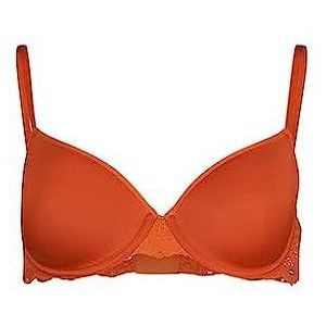 Skiny Soutien-gorge t-shirt en dentelle de bambou pour femme, Ocre brûlé., 100A