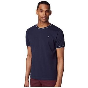 Hackett London Jersey Tipped Tee T-shirt voor heren, Blauw (Navy)