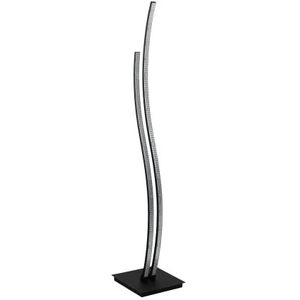 EGLO Leijas LED staande lamp, elegante zwarte metalen en witte kunststof kristal, woonkamerlamp met voetschakelaar, warm wit