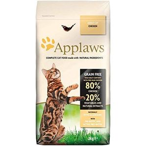 Applaws Complete Natural Graain Free Chicken Flavour Dry Cat Food for Adult Cats – hersluitbare zak à 2 kg