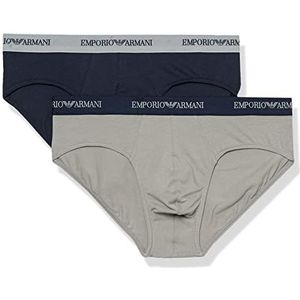 Emporio Armani Bikini (2 stuks) voor heren, grijs/marineblauw, M, grijs/marineblauw