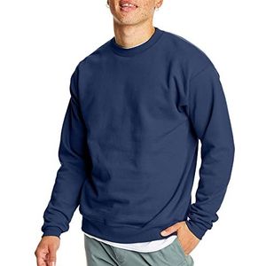 Hanes EcoSmart trui met ronde hals van fleece en katoenmix, transparant, Navy Blauw