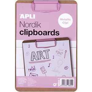Apli Nordik Collection 18604 - Klembord (Clipboard) A5 met roze clip