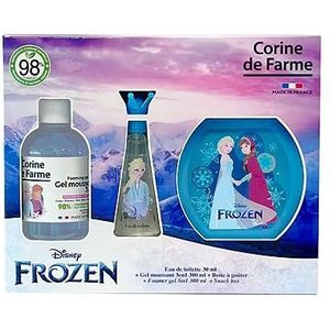 Corine de Farme - Frozen Frozen set met 50 ml eau de toilette, schuimbad 300 ml en broodtrommel - cadeau voor meisjes - parfum voor kinderen met aardbeiengeur - 3-in-1 fruitige gel