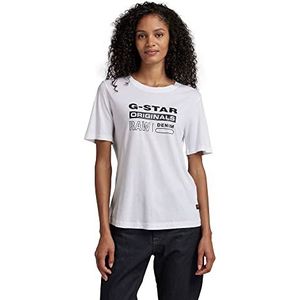 G-STAR RAW Original Label Regular dames T-shirt, wit 4107-110, M, Wit 4107-110