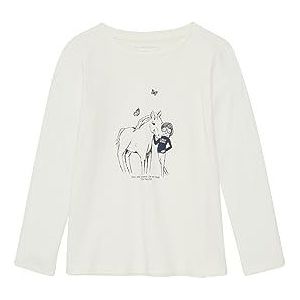 TOM TAILOR T-shirt met lange mouwen voor meisjes met print, 12906 - Witte wol