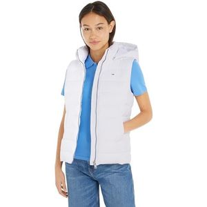 Tommy Jeans Gilet matelassé basique à capuche pour femme, White, XXS