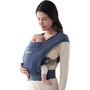 Ergobaby Embrace Babydraagzak voor pasgeborenen, fysiologisch en ergonomisch, extreem zacht, marineblauw