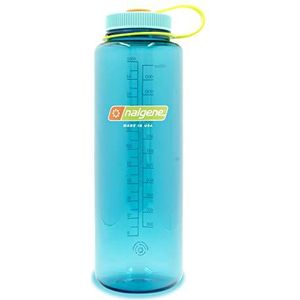 Nalgene Sustain Tritan BPA-vrije waterfles van 50% kunststof afval, 1,4 l, brede opening, cerulean