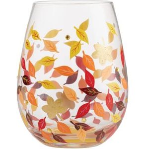 Enesco Designs by Lolita Leaves-a-Million Handbeschilderd wijnglas zonder voet 591 ml Multi kleuren