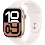 Apple Watch Series 10 - Wifi - 46mm - Rose Gouden Aluminium Case met Light Blush Sportbandje - M/L