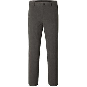 SELETED HOMME Slhslim-robert des Flex 175 Pants Noos herenbroek, Grijs gemêleerd/geruit: grijs