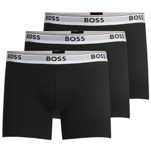 BOSS Heren boxershorts van katoen stretch met logo's op de tailleband in verpakking van 3, open miscellaneous994