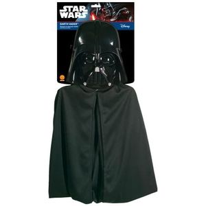 RUBIES - Officieel Star Wars-kostuum voor volwassenen met cape en masker Darth Vader-accessoire met lange zwarte cape met klittenbandsluiting en hard masker van pvc - officieel gelicentieerd Star Wars