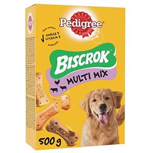 PEDIGREE BISCROK Koekjes, 12 dozen van 500 g, knapperige en smakelijke traktaties, zonder kunstmatige aroma's, ideale beloning voor het opvoeden of verwennen van je hond
