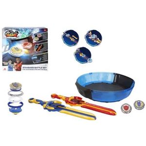 COLORBABY 48095 Infinity Nado Standard Battle Set, 2 Fury Wave Dragon vs Blazing War Bear, 2 werpzwaarden, zandstadion, lichten, tollen, batterijen inbegrepen gevechtsspel