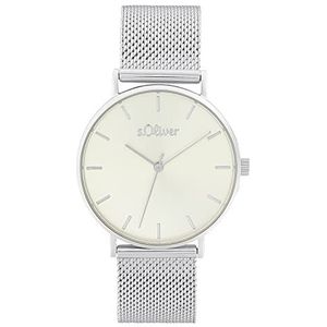 Oliver 2033515 Dameshorloge, analoog kwartshorloge met roestvrij stalen armband, zilver, 3 bar, waterdicht, in geschenkdoos, zilver roestvrij staal, silverl, horloges