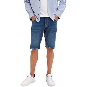 TOM TAILOR heren jeans bermuda, 10127, denim blauw getint