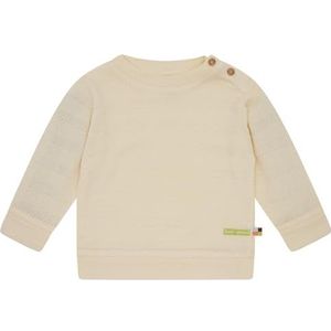 loud + proud Sweatshirt jacquard uni pour enfant, en coton bio, certifié GOTS, vanille, 74-80