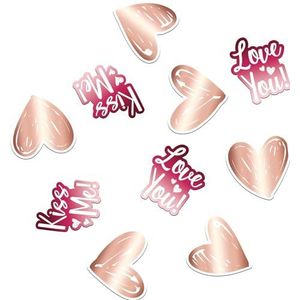 Folat Tafelconfetti-schaduw liefde 45 stuks - hart rood liefde decoratie voor Valentijnsdag, bruiloft, Moederdag, 63790, meerkleurig
