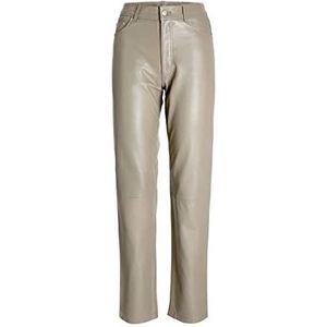 JJXX Jjxx Jxgrace Noos rechte leren broek voor dames, Taupe