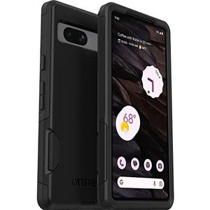 OtterBox Commuter Beschermhoes voor Google Pixel 7a, schokbestendig, valbescherming, ondersteunt 3 x meer vallen dan militaire standaard, antimicrobieel, zwart