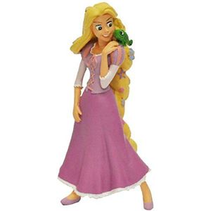 Bullyland - Disney Rapunzel met Vlecht met Bloemen en Pascal Op Schouder - Sppelfiguurtje