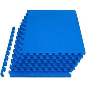 ProsourceFit Extra dikke puzzelmat ¾, in elkaar grijpende EVA-schuimtegels voor bescherming en gevoerde vloer voor thuis- en fitnessapparatuur, blauw, 1,9 cm (ps-2998-extp-blauw)