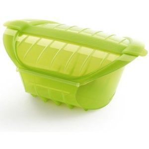 Lékué Ogya braadpan met groene filter, voor 3-4 personen, platina-siliconen