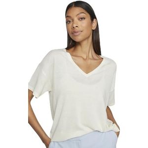 Vila T-shirt Viabella Rev S/S à col en V pour femme, Egret, M