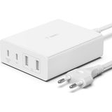 Belkin GaN USB-oplader (108 W) voor meerdere apparaten, 2 USB-C-poorten en 2 USB-A-poorten, snellaadstation voor MacBook, Pro, Air, iPhone, iPad Pro, Air, Galaxy, Pixel, Apple Watch enz.