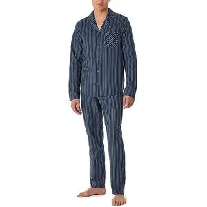 Schiesser Premum pyjama met lange knopen voor heren, Nachtblauw.